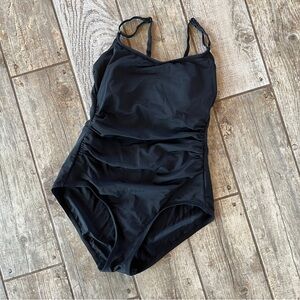 Kona Sol Black One-Piece Swimsuit with Adjustable Straps